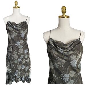 JESSICA HOWARD Cowl Neck Ruffled Floral Y2K Mermaidcore Dress Women Size 12P